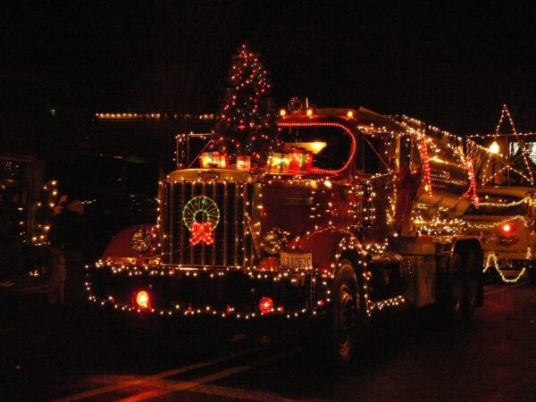 The Starlight Parade in Stevenson, Washington during Christmas in the Gorge