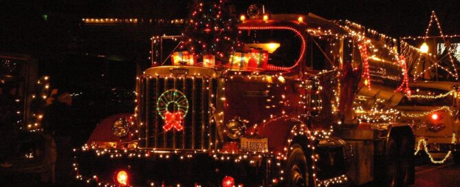 The Starlight Parade in Stevenson, Washington during Christmas in the Gorge