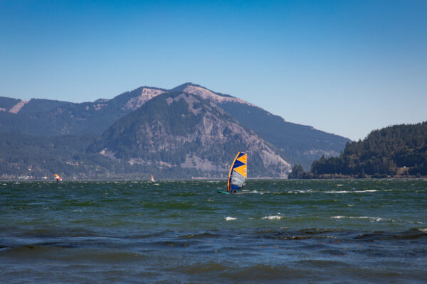 Windsurfing on the Columbia River in Skamania County